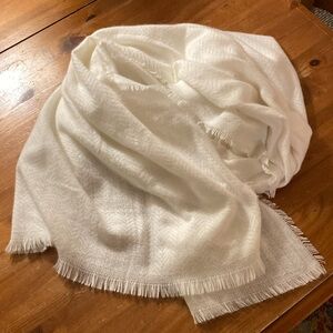 Large soft white scarf
